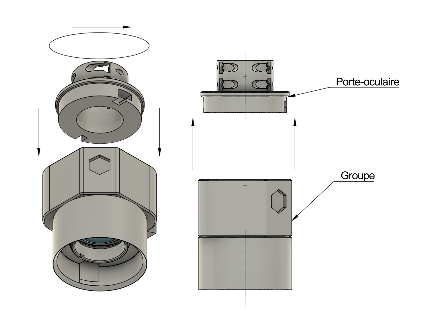 Assemblage de l'objectif avec le tube