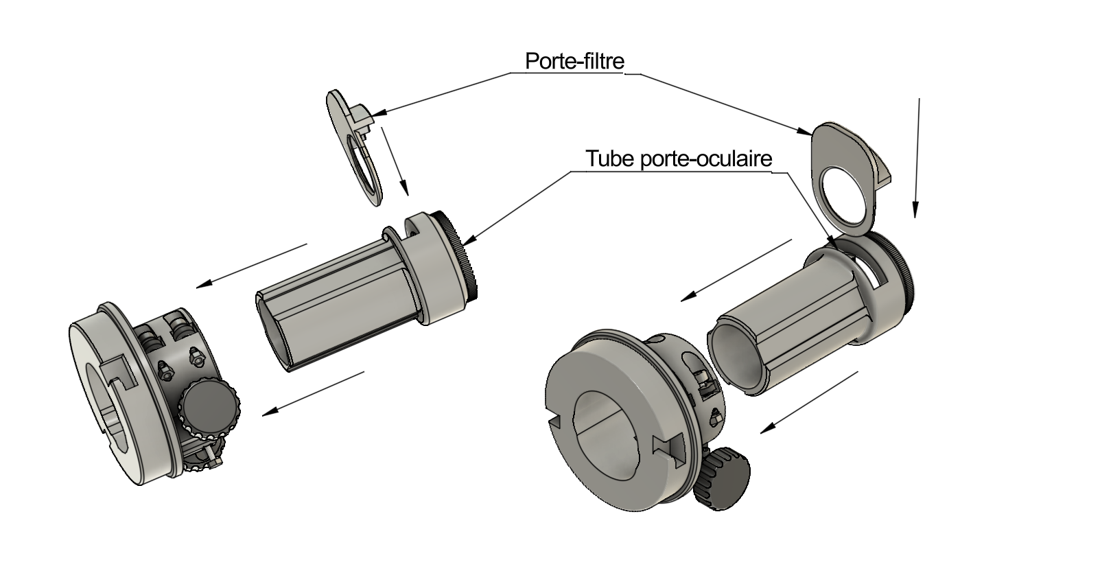 Montage du tube porte-oculaire et porte-oculaire