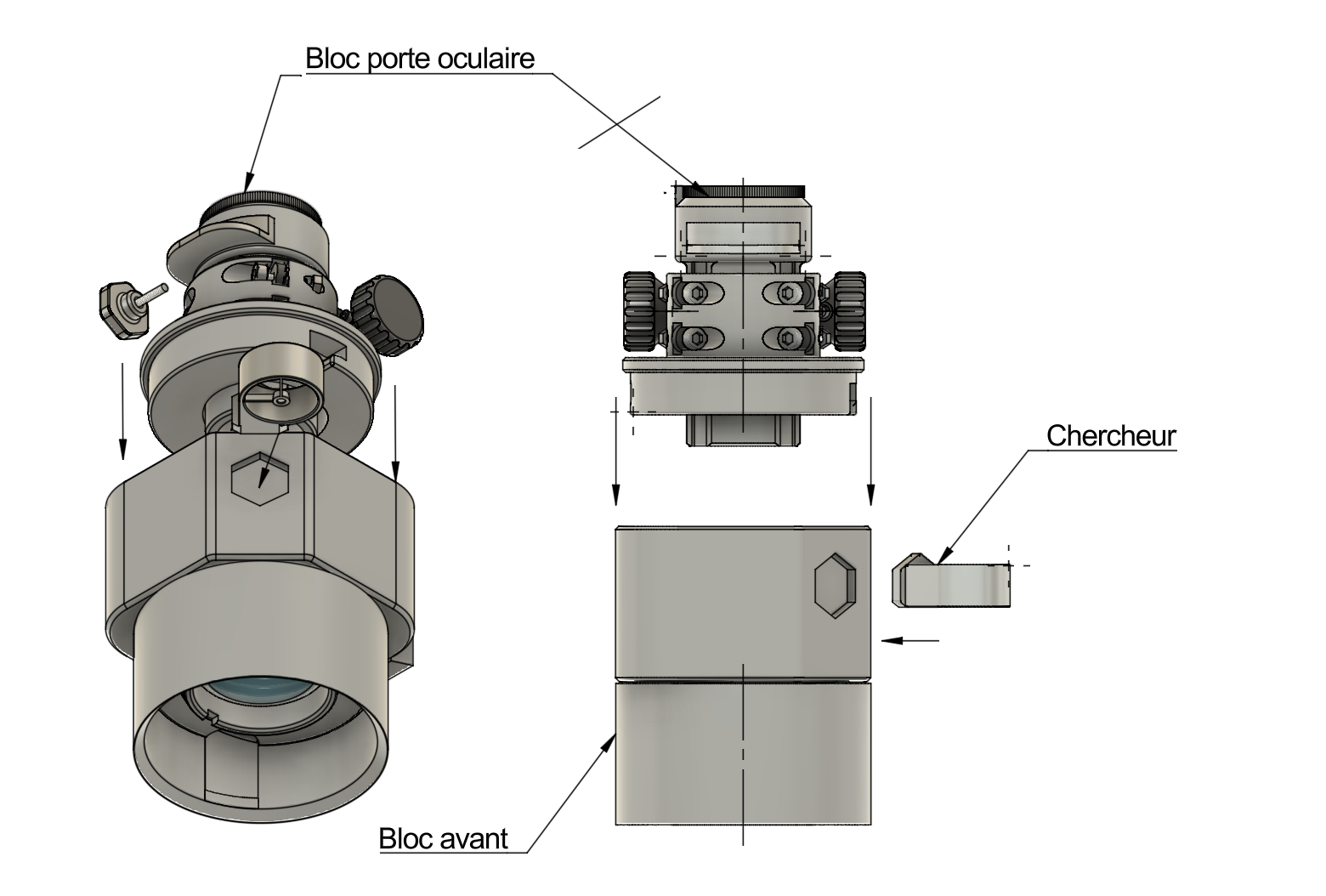 Assemblage porte-oculaire et tube