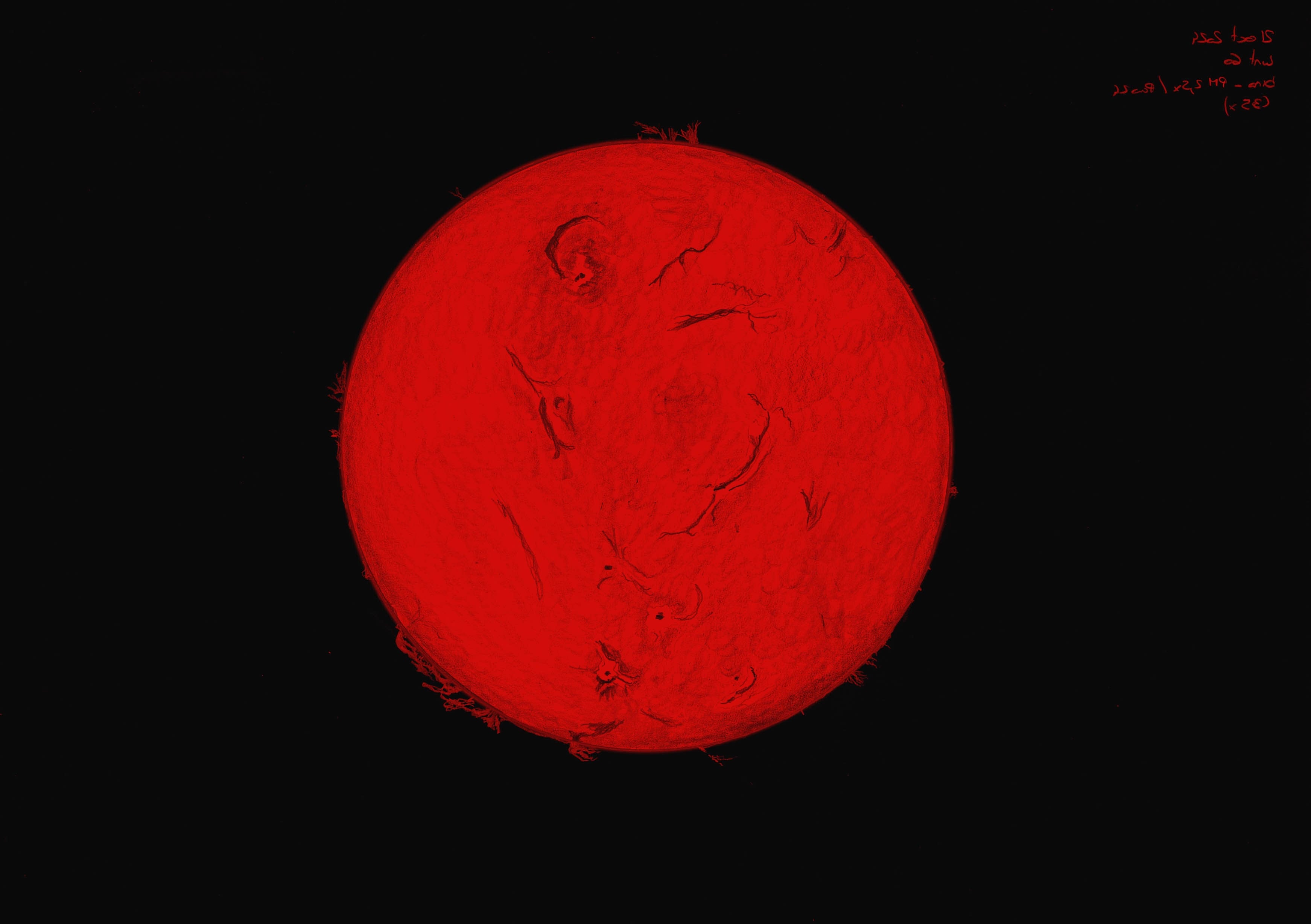 Astronomical drawing by Florian Rabiller