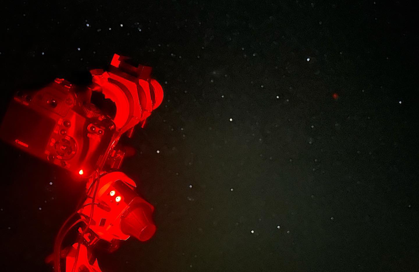 installation de la lunette pour la soirée d'essai