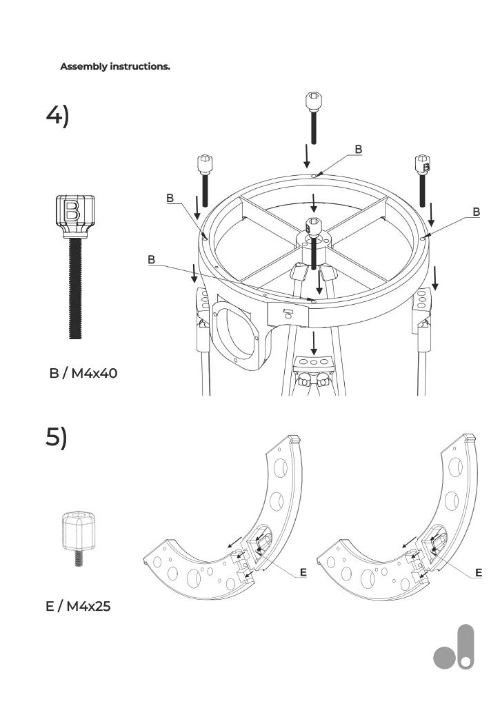 Fixation du miroir primaire